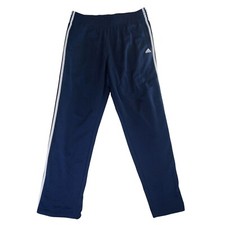 VTG Adidas Sweatpants Men's XL Track Pants Blue Striped Pull-On Buttons Y2K