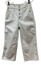 Levi's Mile High Cropped Wide Leg Jeans Button Fly Cream Women  s Size 28