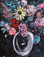 Abstract Flowers - Original one-of-a-Kind artwork by Alaskan Artist Judy Vars