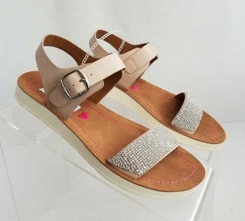 Steve Madden Girls Jprobler Sandals Tan Rhinestone Strap Buckle (2 Sizes) NEW - Picture 2 of 8