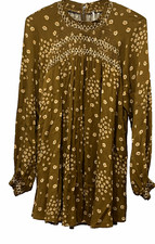 Stylish Women’s  Free People Cotton Bohemian Mini Floral Print Dress Sz L  $128