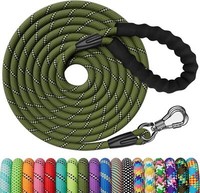 Schleppleine Hund 10M Schwarz Nylon Training Gepolsterter Griff Karabiner 10Mm