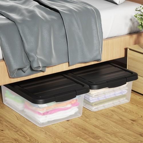 Kekow 14 Quart Plastic Latching Box with Lid Clear Storage Bin Containers 6-Pack - Picture 8 of 11
