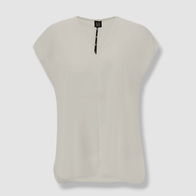 $215 Art. 365 Marella Women's Ivory Linen Short Sleeve V-Neck Shirt Size 4