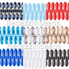 10 Little Loose Czech Glass Top Drilled Dagger Teardrop Tear Drop Charm Beads