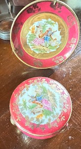 Vintage Limoges Mini Plate Courting Couple DECORA Limoges France 3 footed bowl