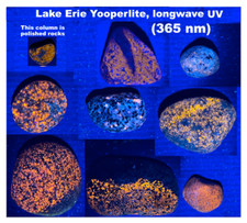 Fluorescent Yooperlites from Lake Erie, Lot of 9, (aka sodalite), 360 grams