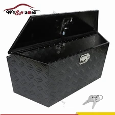 39"X12"X16.5" Aluminum Pickup Truck Bed 5 Bar Tread Pattern Truck Tool Box Black