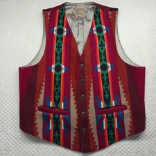 Vintage Pendleton High Grade Western Wear Aztec Pattern Vest Size 44 Large