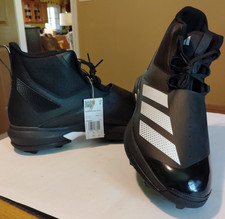 NEW Adizero Chaos Football Lineman Cleats Black White Mens Sz 17 NWT