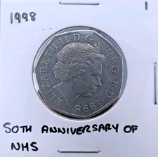 NHS 50th ANNIVERSARY - 1998 Commemorative Fifty pence 50p coin Circulated
