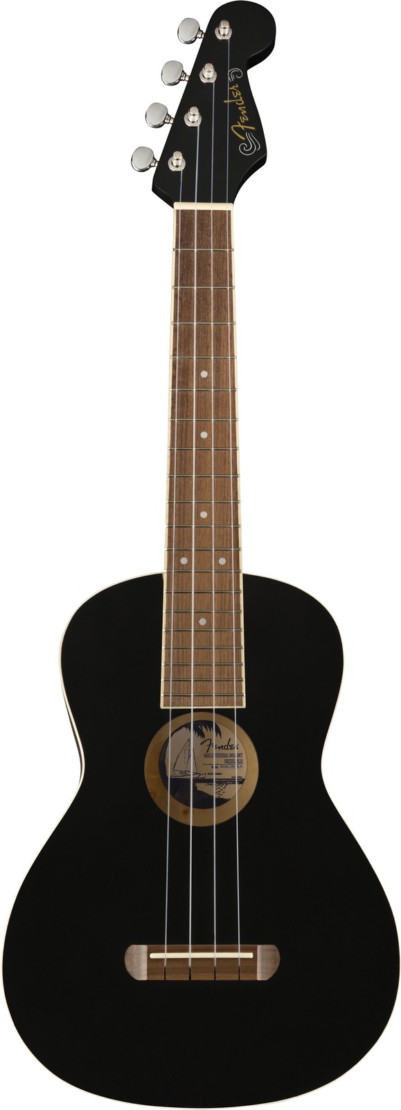 Fender Avalon Tenor Ukulele, Walnut Fingerboard, Black (NEW)