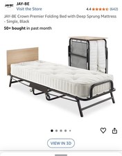 Jay-Be Crown Premier Folding Guest Bed with Deep Sprung Mattress - Single