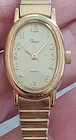 Vintage 1995 Women's TIMEX Gold Tone Oval Flex Bracelet Dress/Casual Watch, 18mm