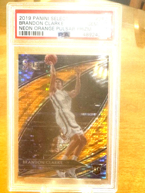 2019-20 SELECT ROOKIE NEON ORANGE PULSAR PRIZM BRANDON CLARKE 13/13 PSA 10 #280