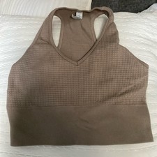 Brown Racerback Wireless Pullover Sports Bra Knit Activewear Women