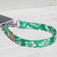 Hibiscus Green Cell Phone Wrist Strap / Phone Wristlet / Made in Japan