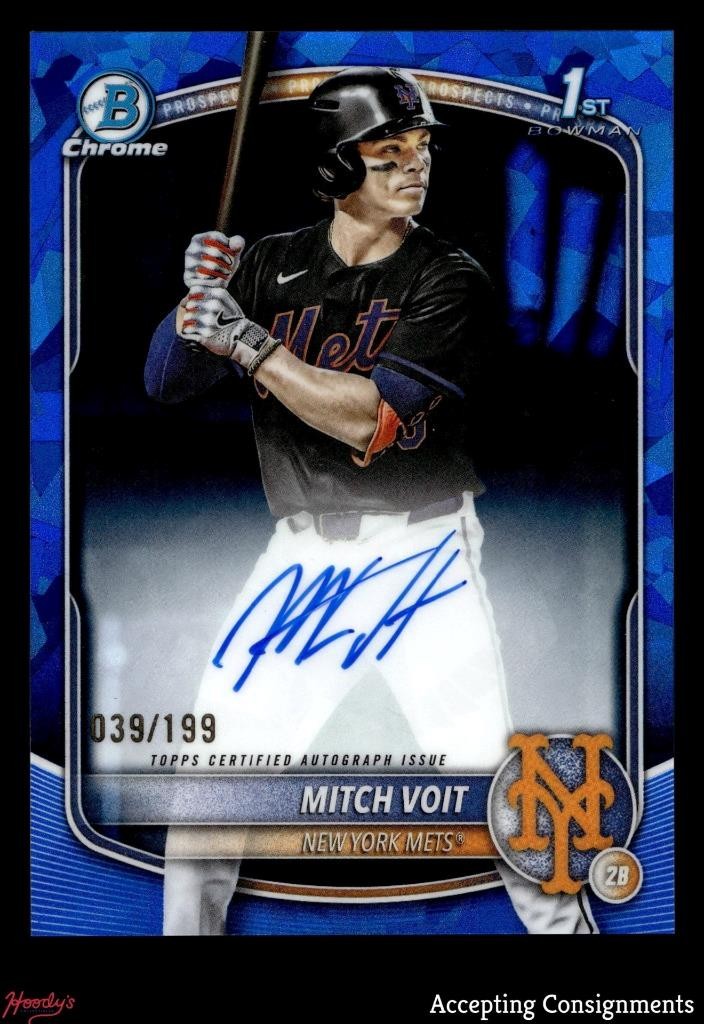 2025 Bowman Chrome Draft Sapphire Mitch Voit 1st ROOKIE AUTO 039/199 METS