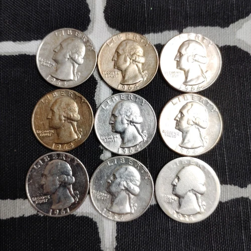 Washington Quarters 1964 Silver Lot Circulated US Coins