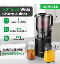 Cold Press Juice Machines 5.3" Extra Large Feeding Chute Slow Masticating Juicer