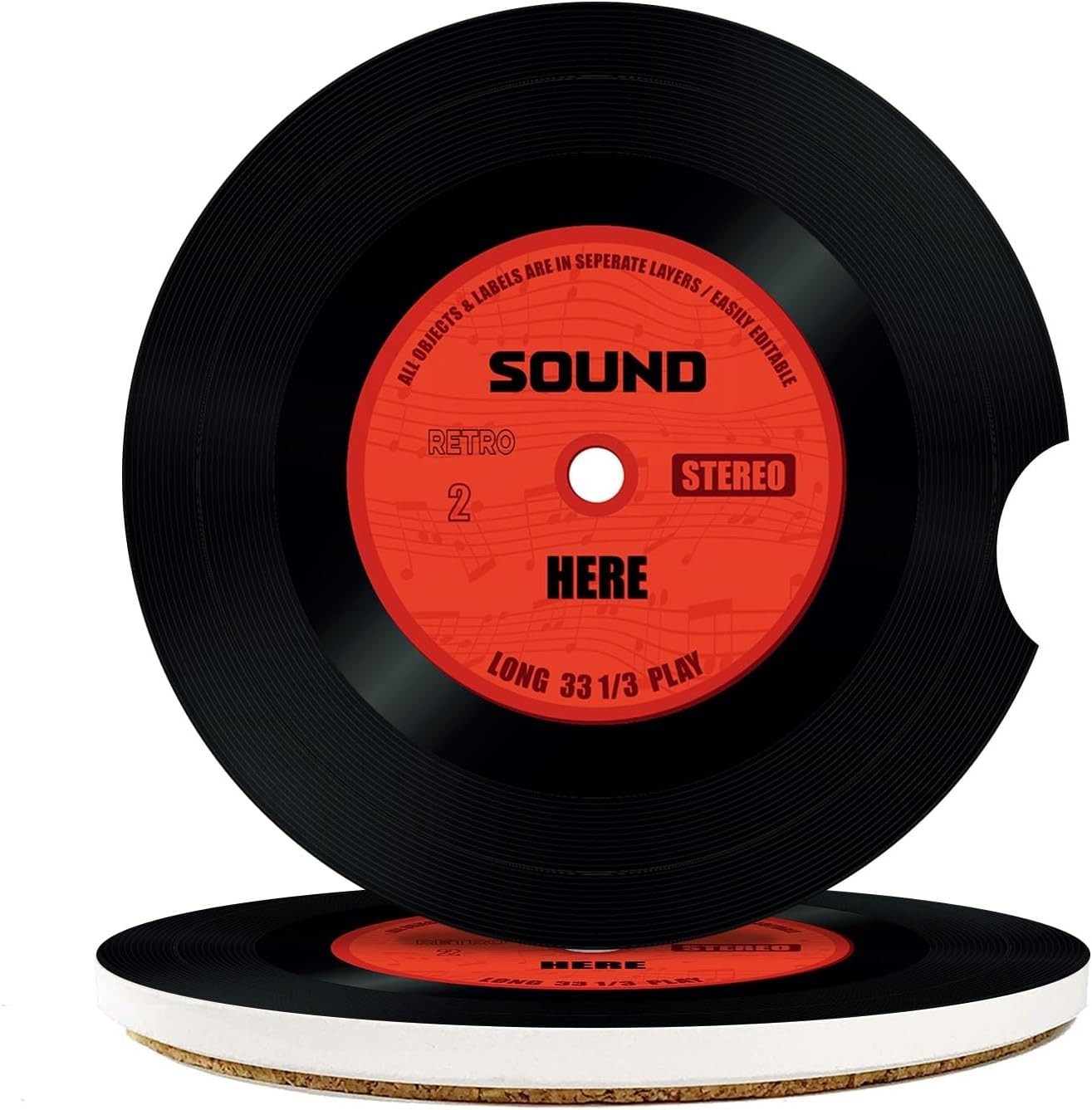 2 Pack Car Coaster, Absorbent Ceramic Stone Cork Base Drink Coasters 2.6 Inch...