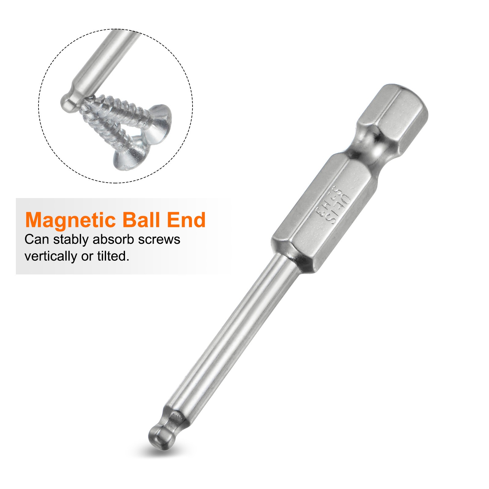 3pcs Ball End Hex Screwdriver Bit Set 3mm Magnetic 1/4" Hex Shank 2" Long