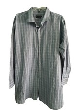 Geoffrey Beene Men's Button-Down Dress Shirt Non Iron Blue Size 20 Tall 35/36