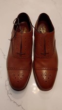 Image of Charles Tyrwhitt Men’s UK 9 - EU 43 Dark Tan brogue Oxford Leather Shoes -New