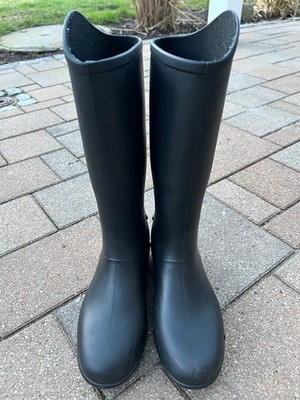 gut erhaltene Gummi-Reitstiefel in Schwarz Gr. 33 Unisex von Fouganza