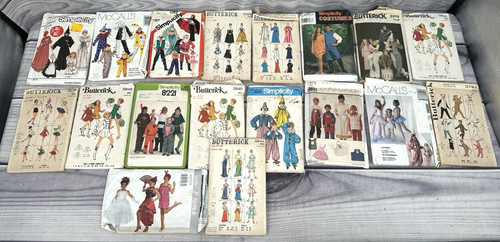 LOT OF 18 VINTAGE SEWING PATTERNS - COSTUMES - HALLOWEEN COSTUMES   *LOT 6
