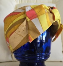 Vintage 1960s UHCMW Psychedelic Mod Turban Bold Abstract Print Hat