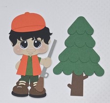 Hunter Black Hair And Tree . Scrapbook, Card Making Paper Piecing
