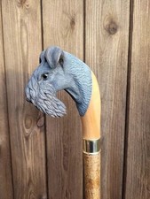 wooden walking stick hand carved Dog wooden walking cane