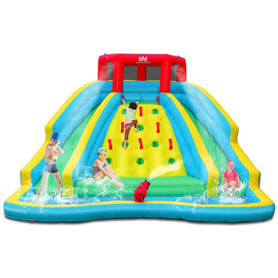 #ad #ad Inflatable Mighty Water Slide Park Bouncy Splash Pool Climbing Wall Kids Gift $299.99