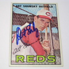 ART SHAMSKY 1969 WORLD CHAMPION NY METS AUTO REDS BASEBALL CARD COA FREE SHIP!