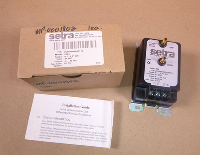 #ad 2641001WD11T1C Setra Differential Pressure Transducer 0 to 1quot; WC NEW $159.95
