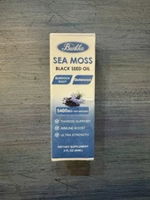 Bunkka Sea Moss Black Seed Oil Dietary Thyroid Support Sealed 2 fl oz