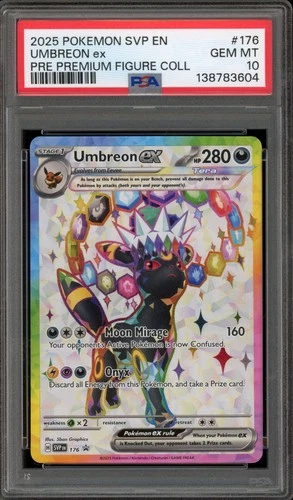 Pokemon Umbreon ex Prismatic Evolutions Premium Figure Coll. Promo #176 PSA 10