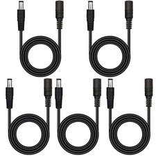 DC Power Extension Cable 5.5x2.1mm Male to Female 12V 3.3 FT 1M 5 Pack Set