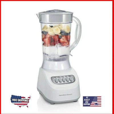 Smoothie Blender 48 oz Jar Stainless Steel Blade 12 Blending Functions White