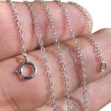 Sterling Silver Cable Chain Necklace 18in 1.2mm 925 Silver Chain Necklace