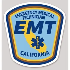 4 Inch Non-Reflective California Emergency Medical Technician EMT Vinyl Sticker