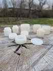 Vintage Milk Glass Cosmetic Jar Lot Pond's Cold Cream + Porcelain Mason Lid