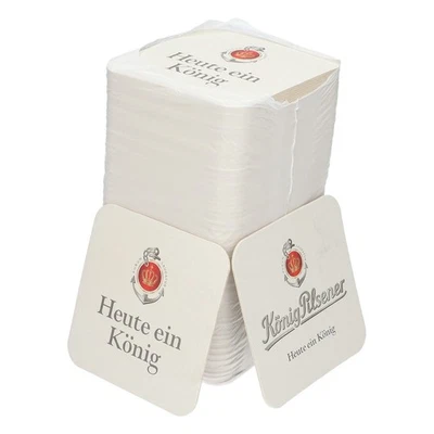 100x König Pilsener Untersetzer Bierdeckel 9x9 cm Tropfschutz Gläser Flaschen