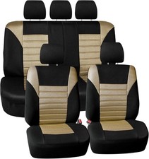 Car Seat Covers 3D Air Mesh - Universal Fit, Low Back Seat Beige Full Set New