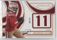 2024 Panini Immaculate Numbers Memorabilia /88 Brandon Aiyuk #INM-BAK