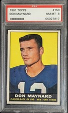 1961 Topps #150 DON MAYNARD -- PSA 8 -- HOF Rookie RC,  NY Jets
