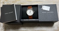Marc Jacobs Baker MBM1265 Watch Quartz Dress Wristwatch Leather Brown Case