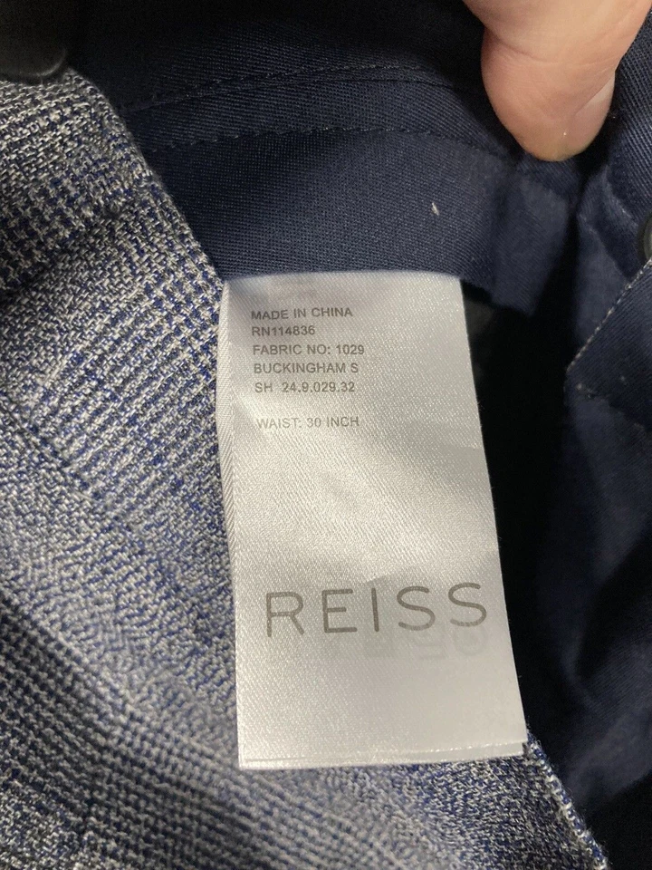 Pantalones Cortos REISS LINO/LANA - W30 - Azul Marino - Excelente Estado - Para Hombre Foto 3 de 4