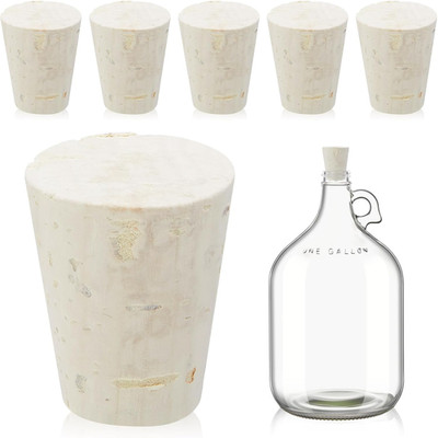 Ziliny 6 Pcs Carboy Cork Stopper, Glass Carboy Cap for 1, 3, 5, 6 Gallon Glass W